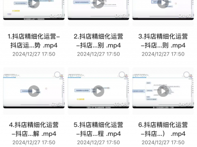 fu页项目：在某个培训机构花了2999买来的《精细化运营从开店到抖音运营，最后逆袭机会》，内部资料！